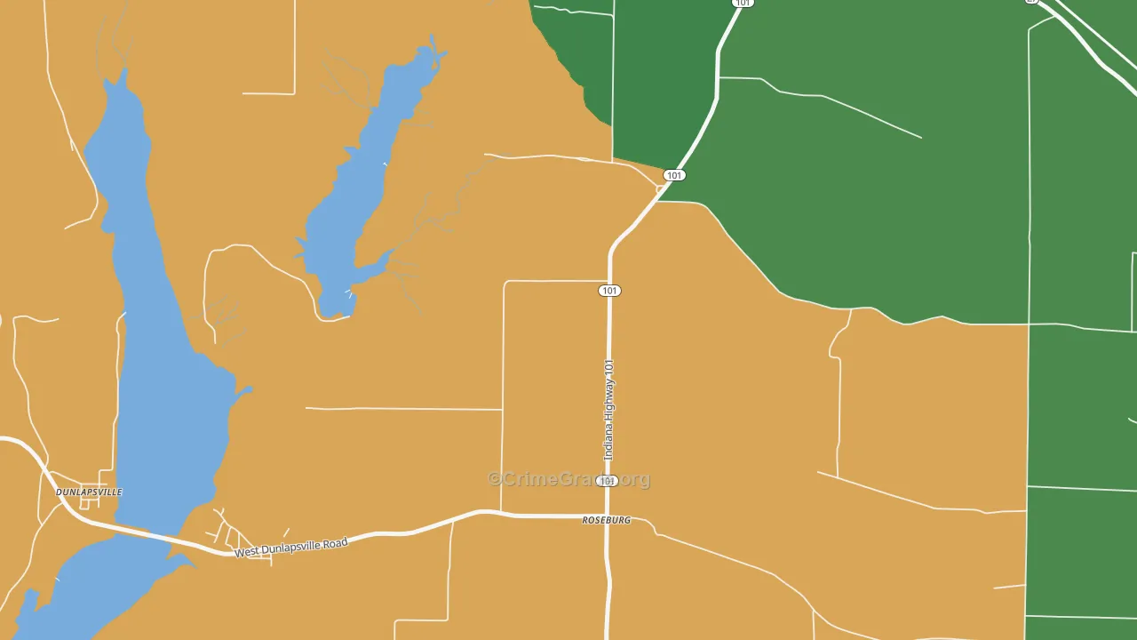 Roseburg, IN Map of Murder Rates