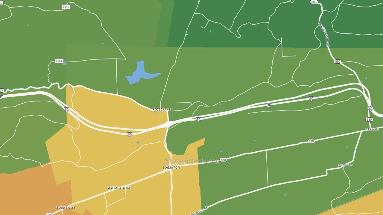 Rosecrans, PA Map of Murder Rates