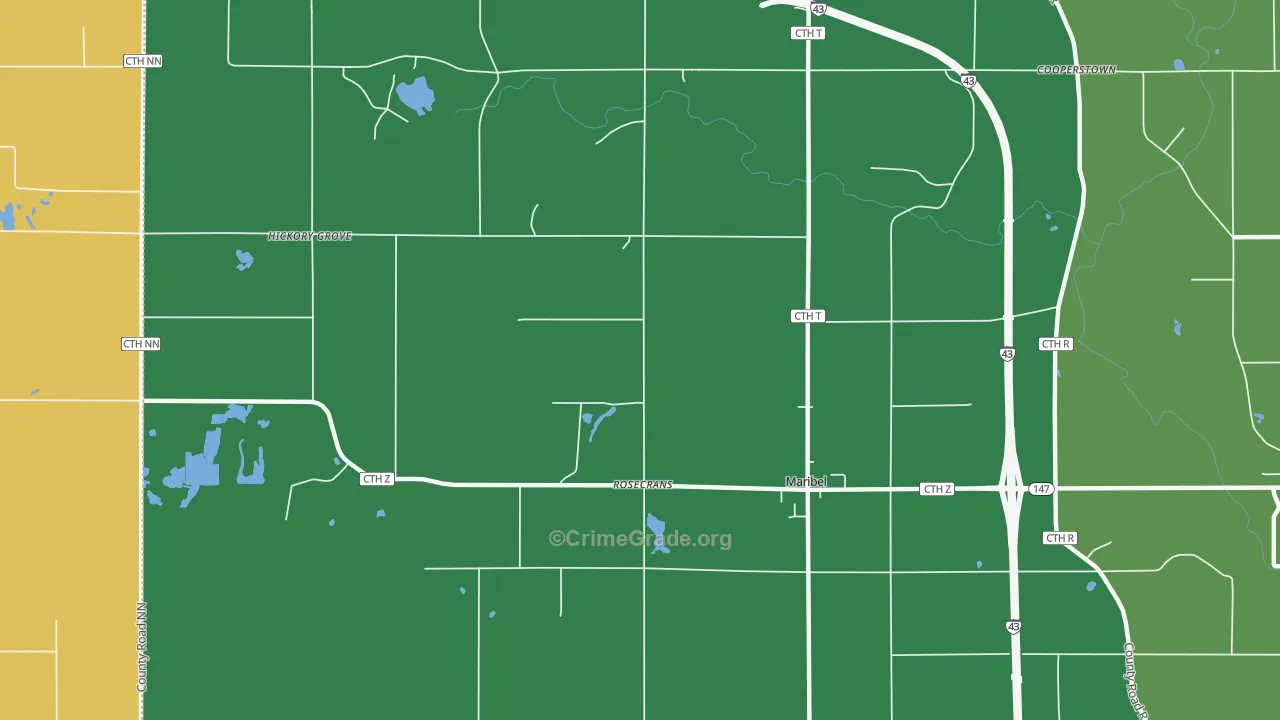 Rosecrans, WI Map of Murder Rates