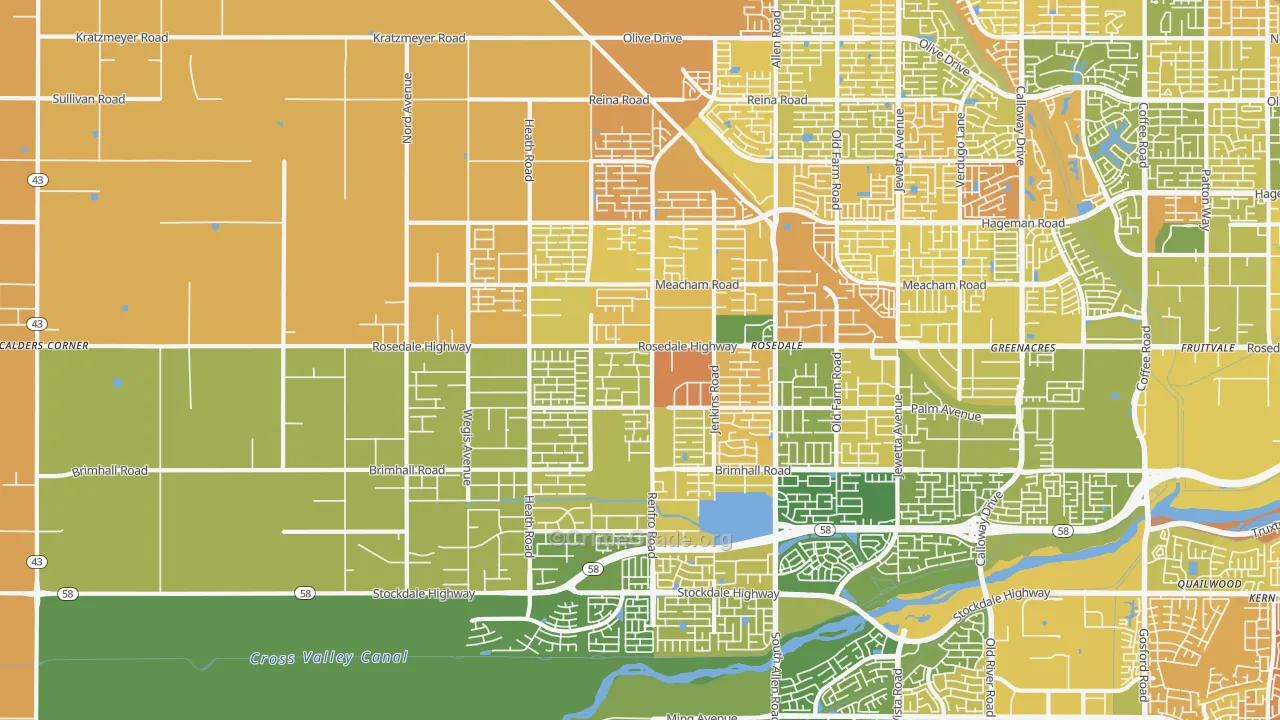 Rosedale, Bakersfield, CA Map of Murder Rates