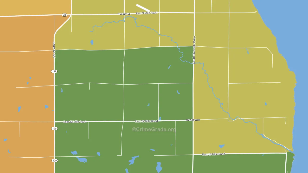 Rosedale, MI Map of Murder Rates