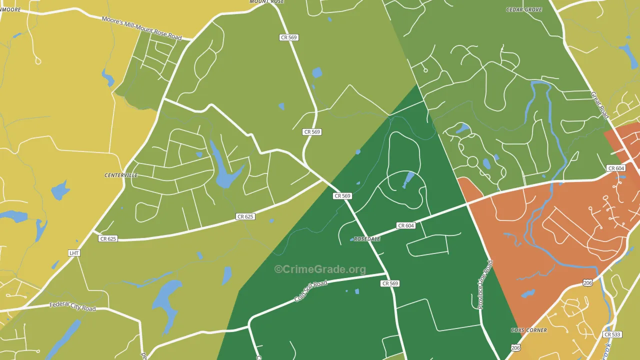 Rosedale, NJ Map of Murder Rates