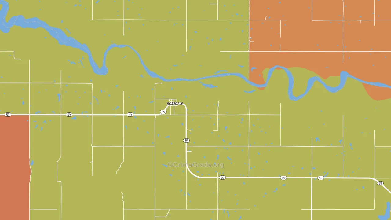 Rosedale, OK Map of Murder Rates