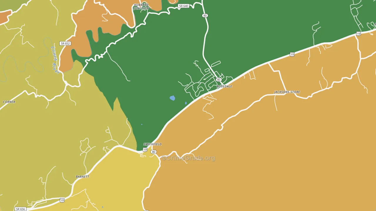 Rosedale, VA Map of Murder Rates