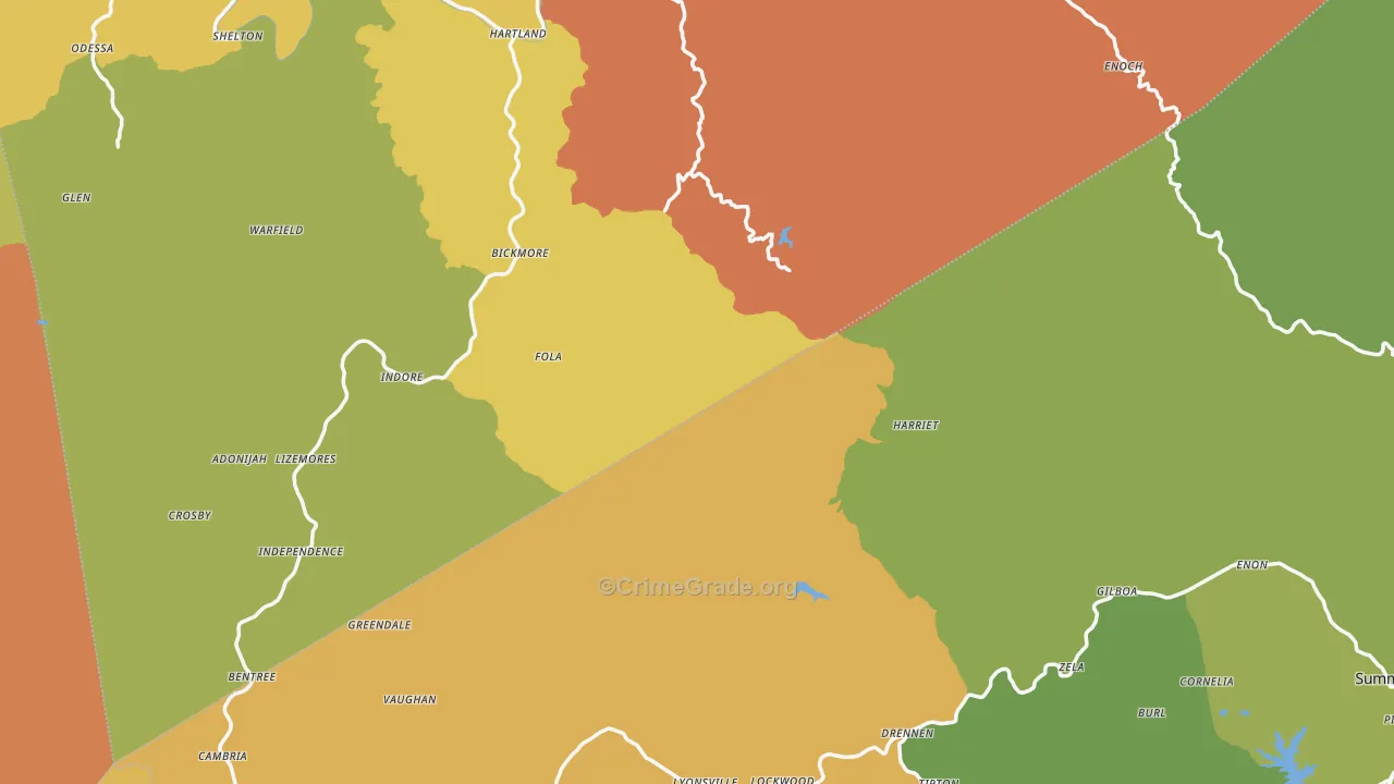 Rosedale, WV Map of Murder Rates