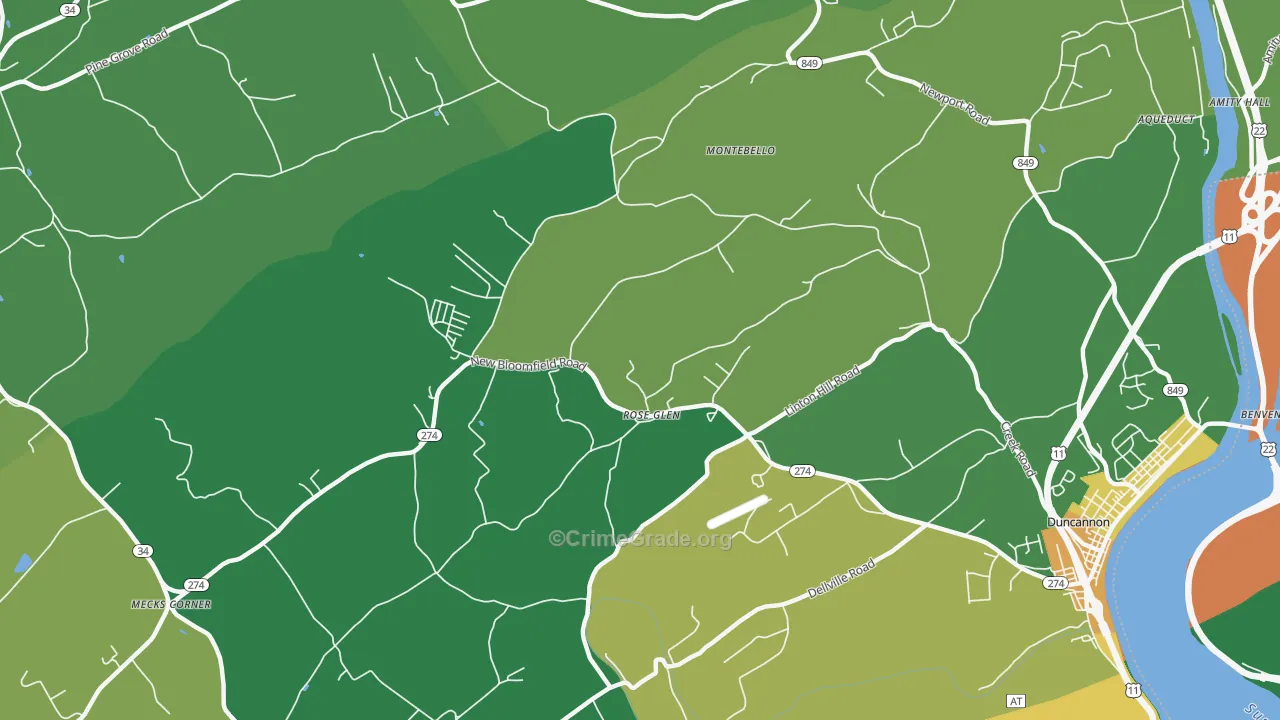 Roseglen, PA Map of Murder Rates