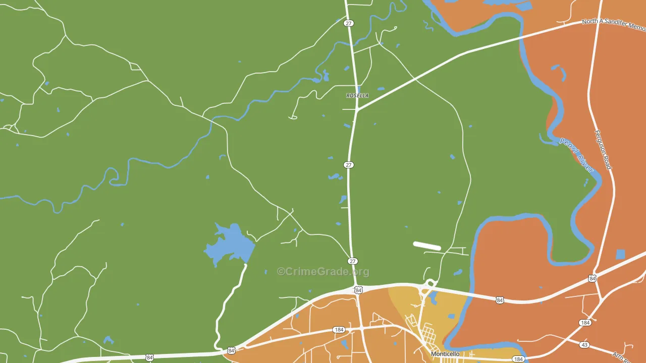 Rosella, MS Map of Murder Rates