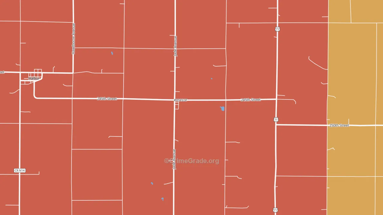 Roselle, IA Map of Murder Rates