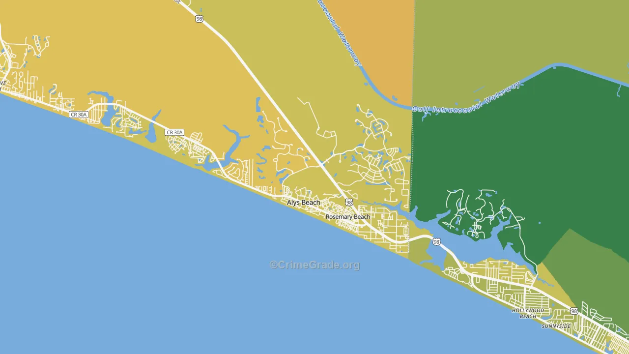 Rosemary Bch, FL Map of Murder Rates