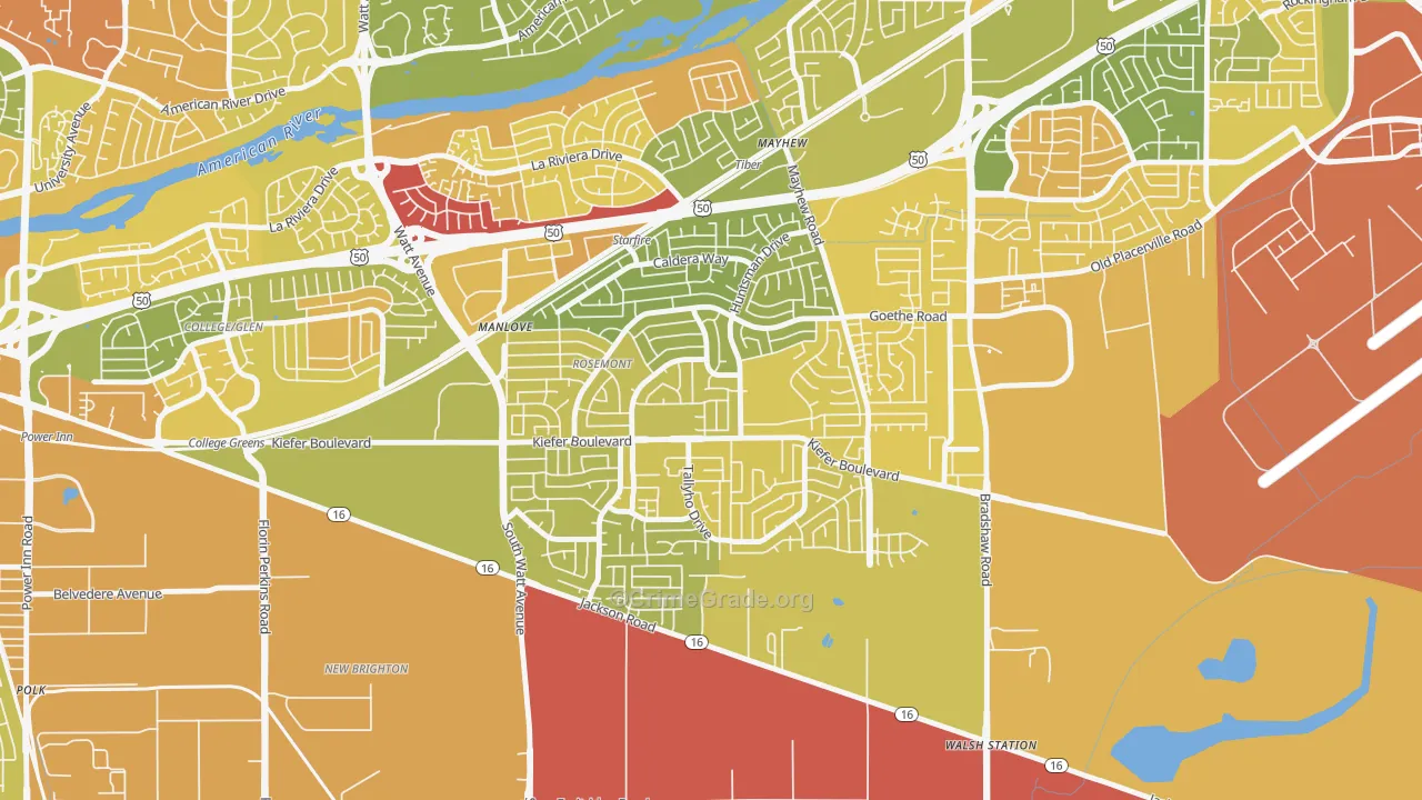 Rosemont, CA Map of Murder Rates