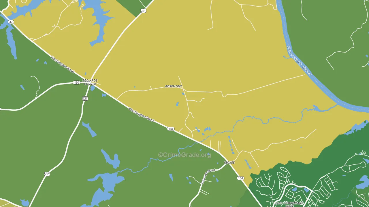 Rosemont, GA Map of Murder Rates