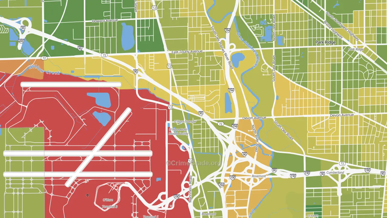 Rosemont, IL Map of Murder Rates