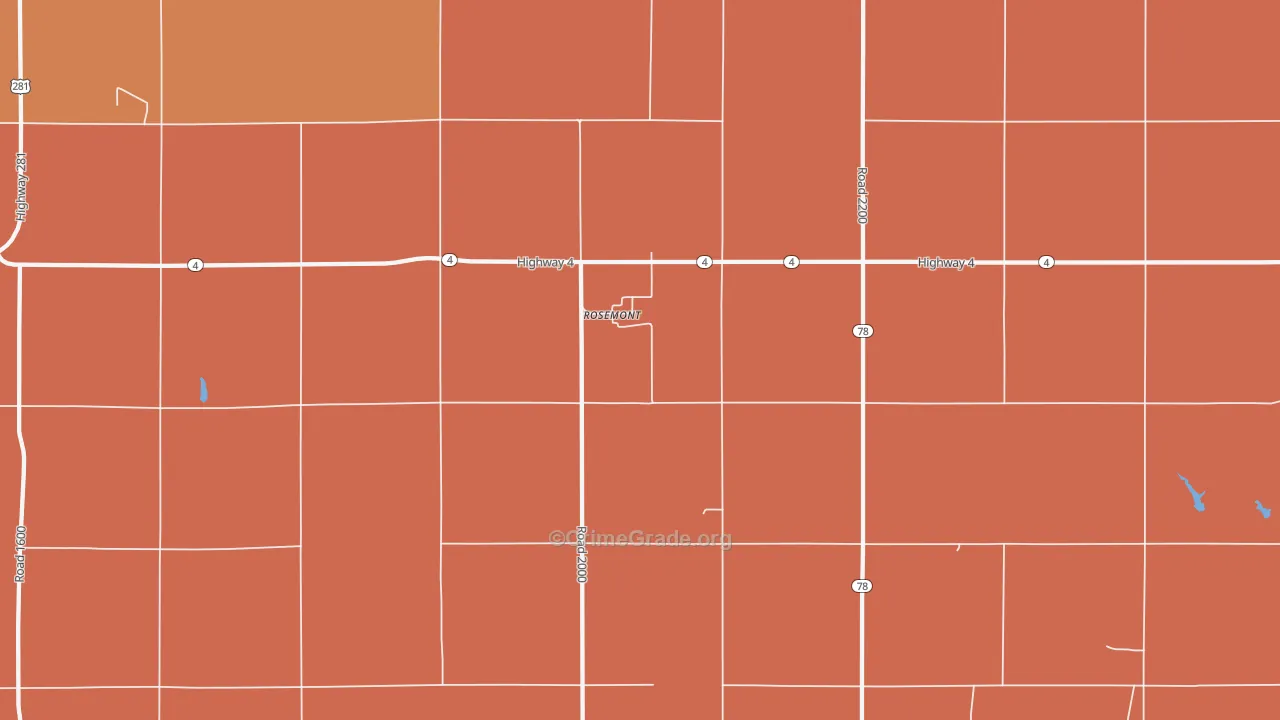Rosemont, NE Map of Murder Rates