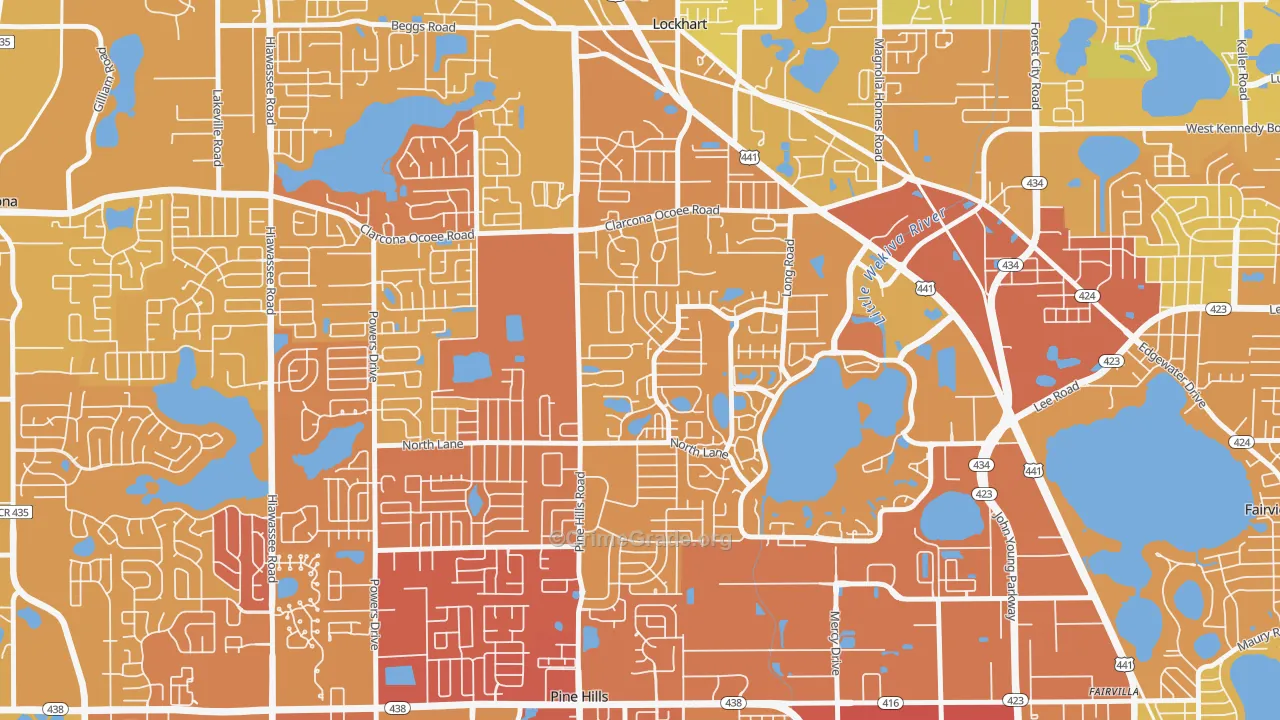 Rosemont North, Orlando, FL Map of Murder Rates