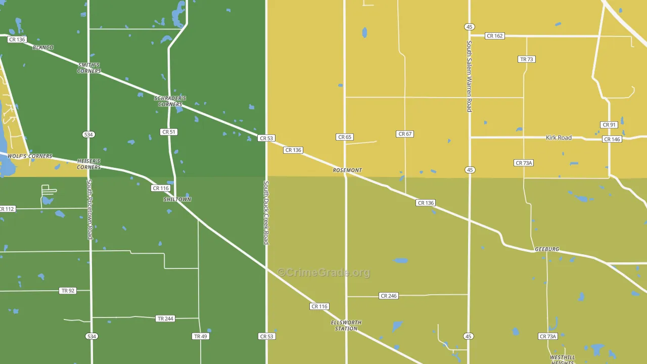 Rosemont, OH Map of Murder Rates