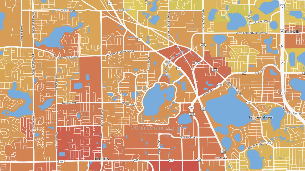 Rosemont, Orlando, FL Map of Murder Rates