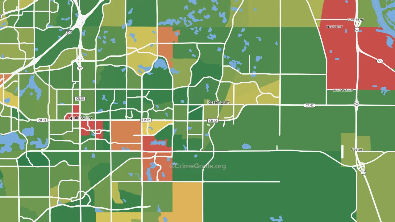 Rosemount, MN Map of Murder Rates