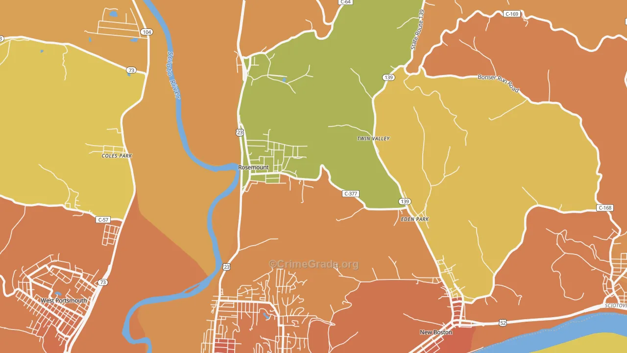Rosemount, OH Map of Murder Rates