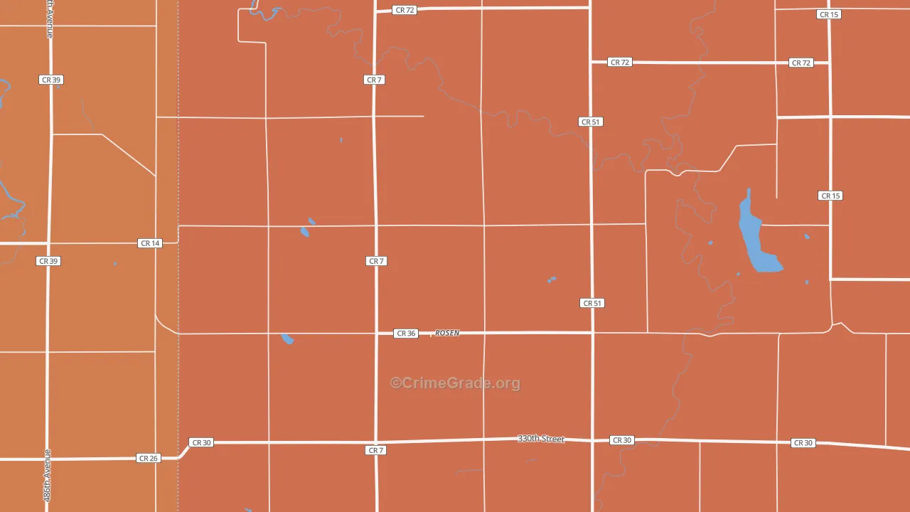 Rosen, MN Map of Murder Rates
