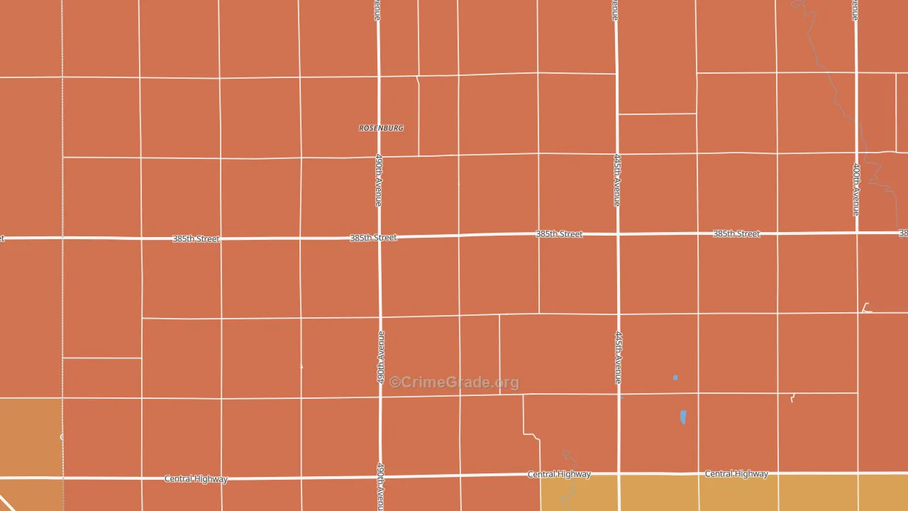 Rosenburg, NE Map of Murder Rates