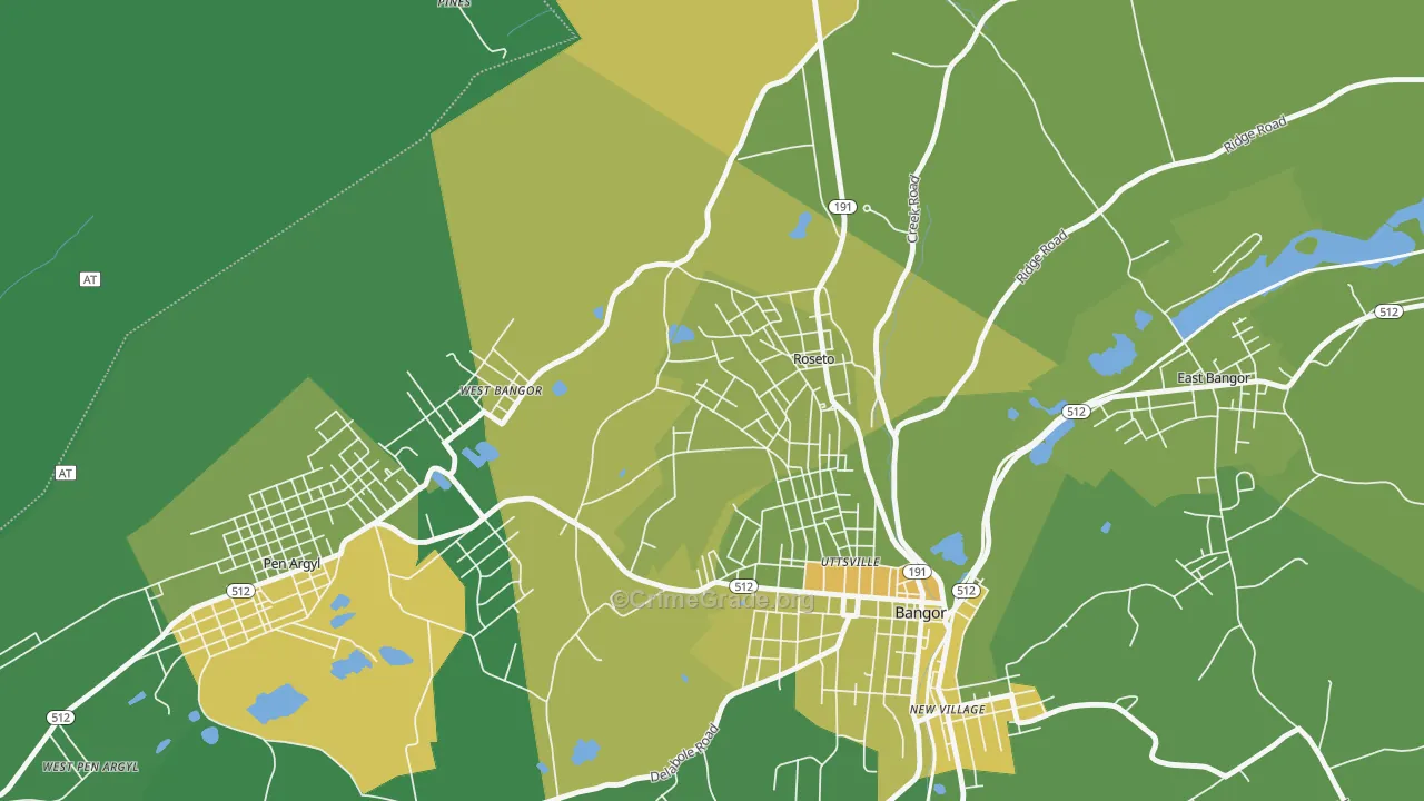 Roseto, PA Map of Murder Rates