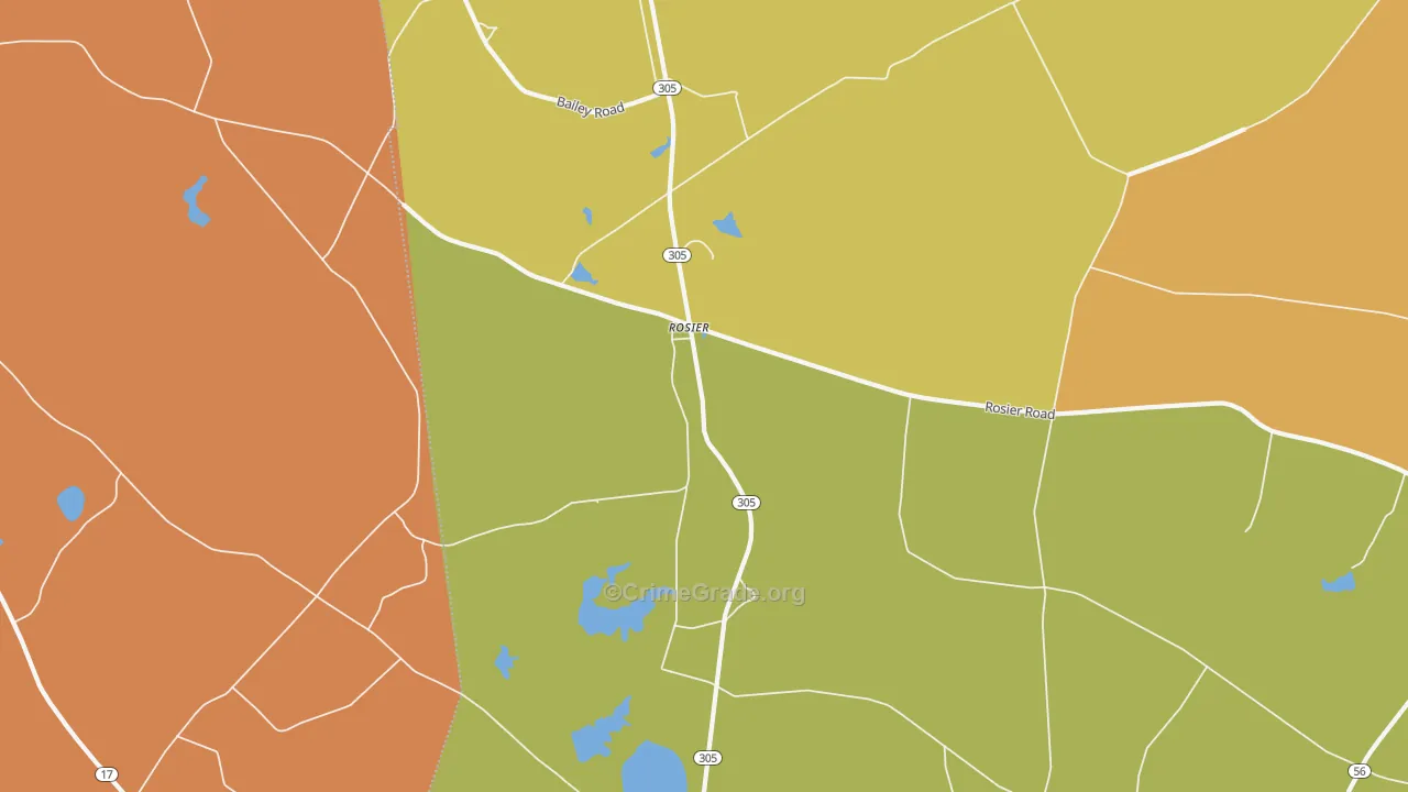 Rosier, GA Map of Murder Rates