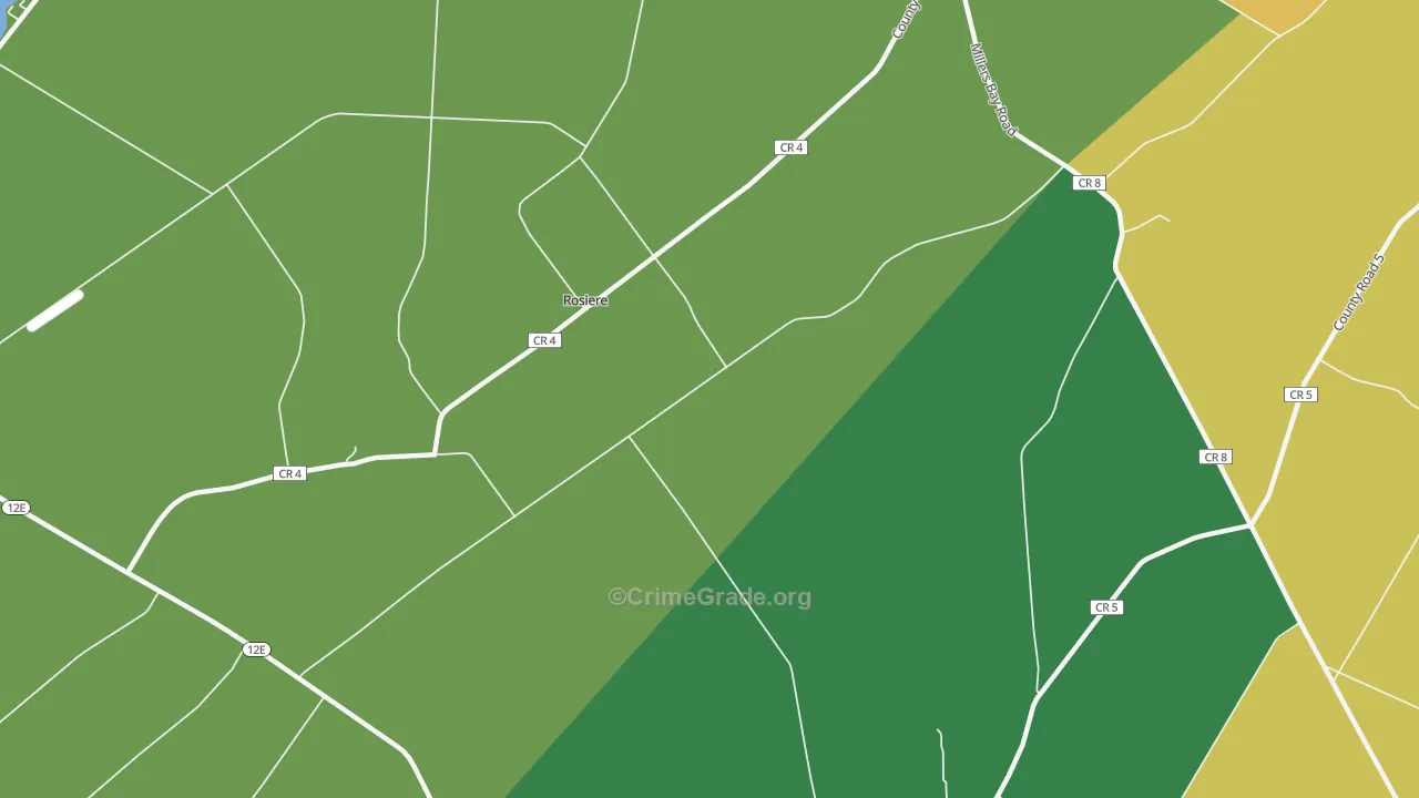 Rosiere, NY Map of Murder Rates