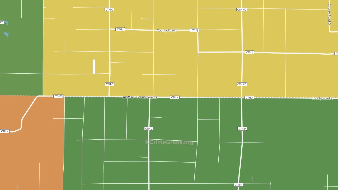 Rosiere, WI Map of Murder Rates