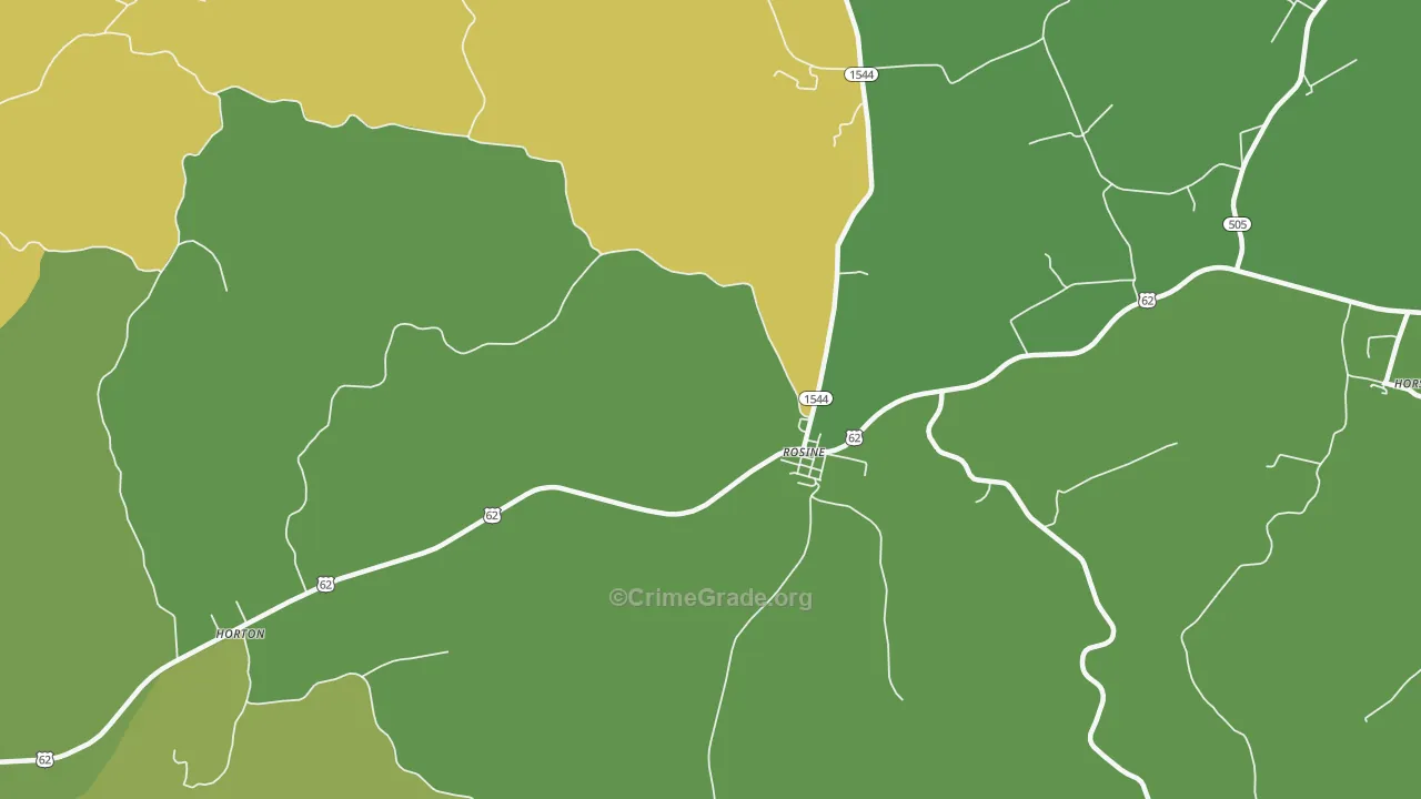 Rosine, KY Map of Murder Rates