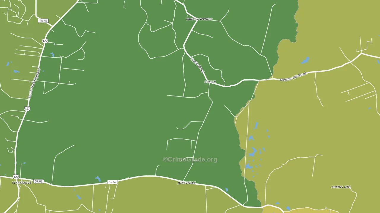 Roslin, TN Map of Murder Rates