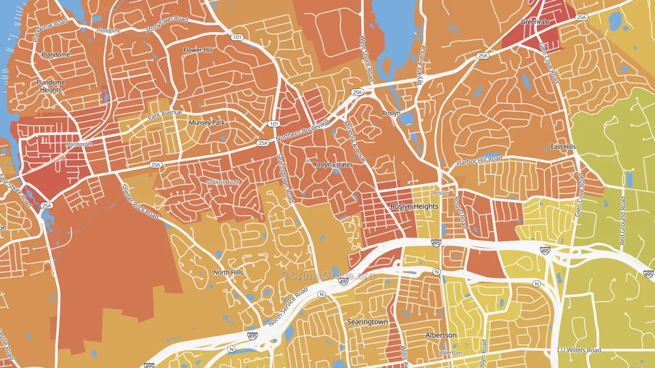 Roslyn Estates, NY Map of Murder Rates