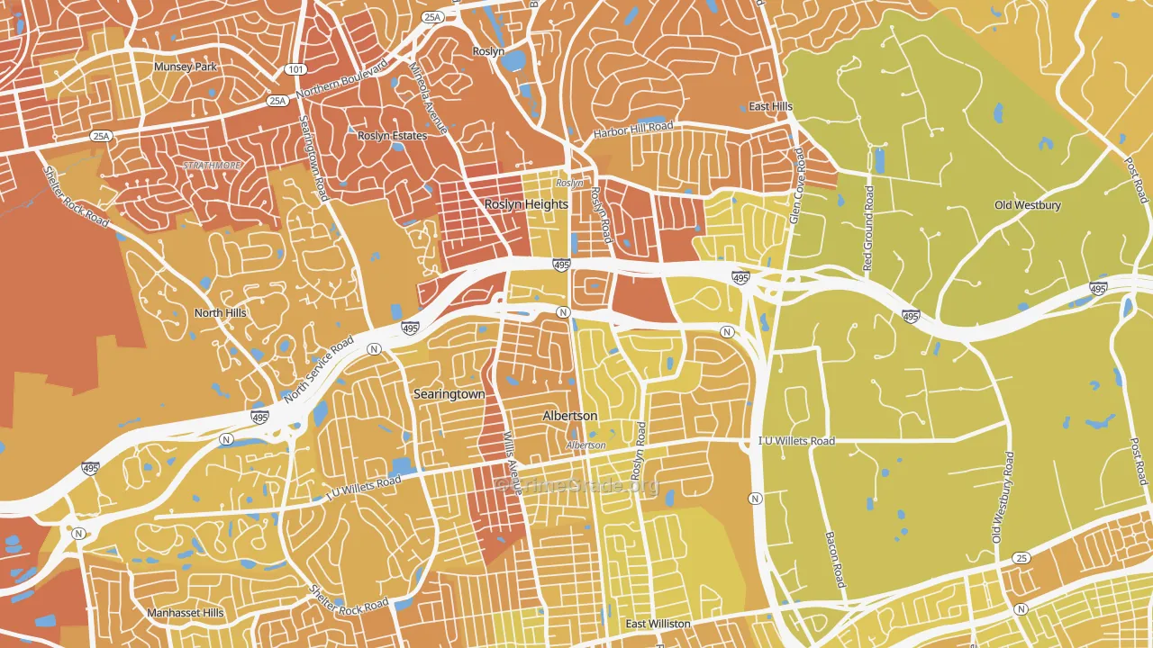 Roslyn Heights, NY Map of Murder Rates
