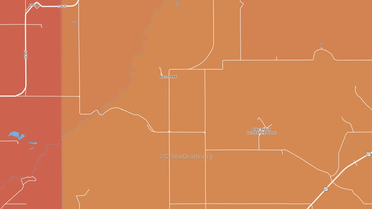 Ross Fork, MT Map of Murder Rates