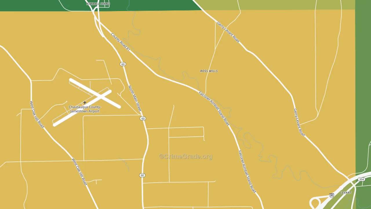 Ross Mill, NY Map of Murder Rates