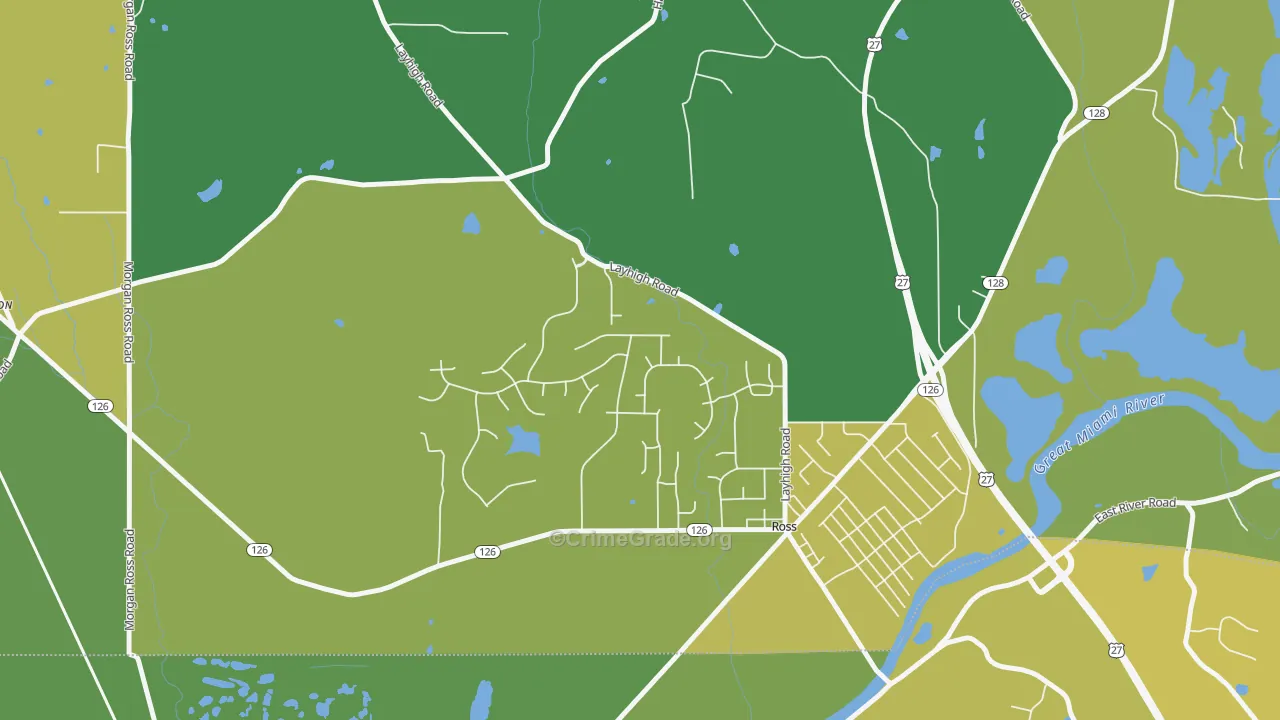 Ross, OH Map of Murder Rates