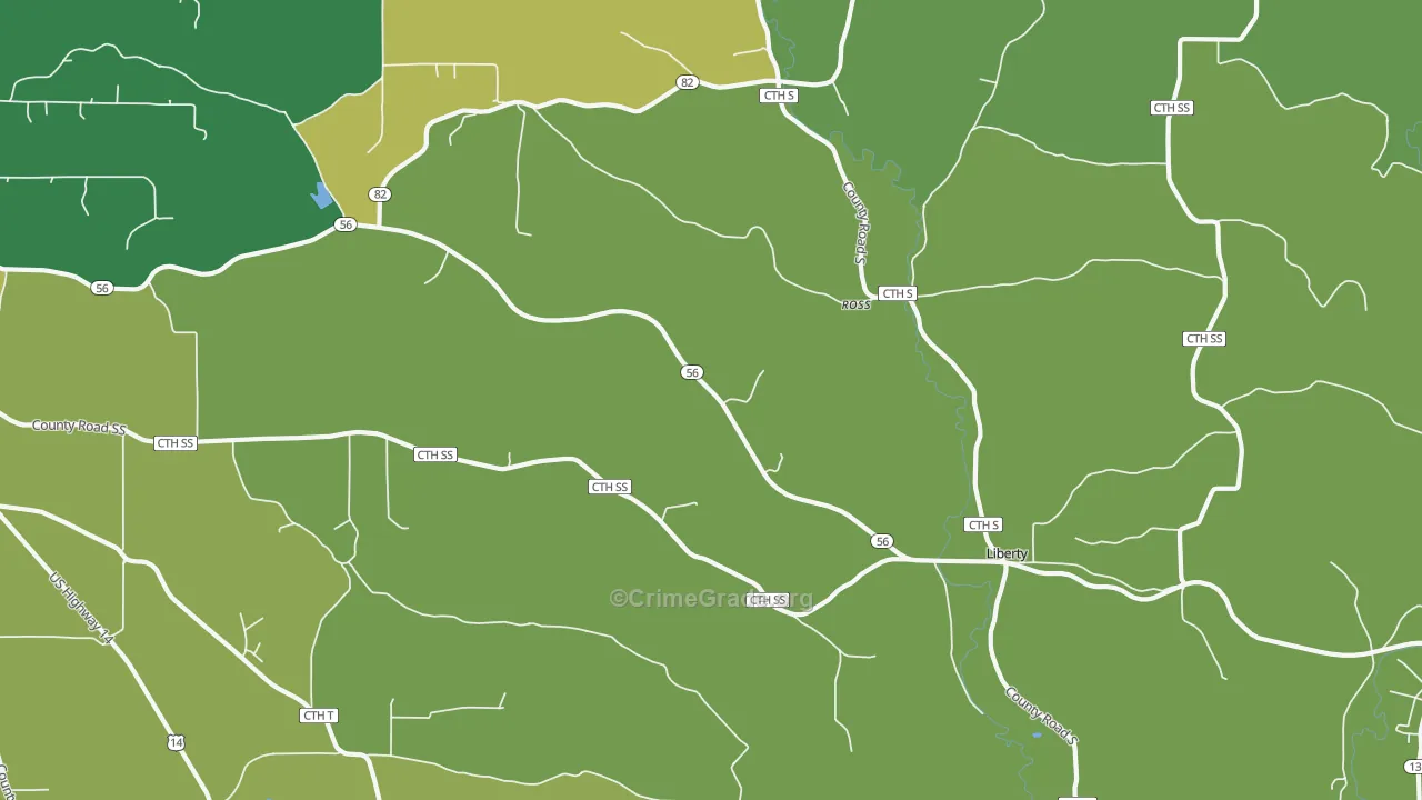 Ross, WI Map of Murder Rates