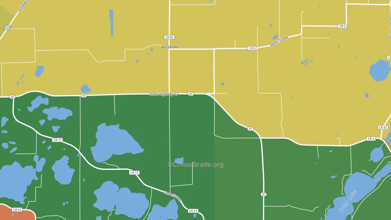 Rossburg, MN Map of Murder Rates