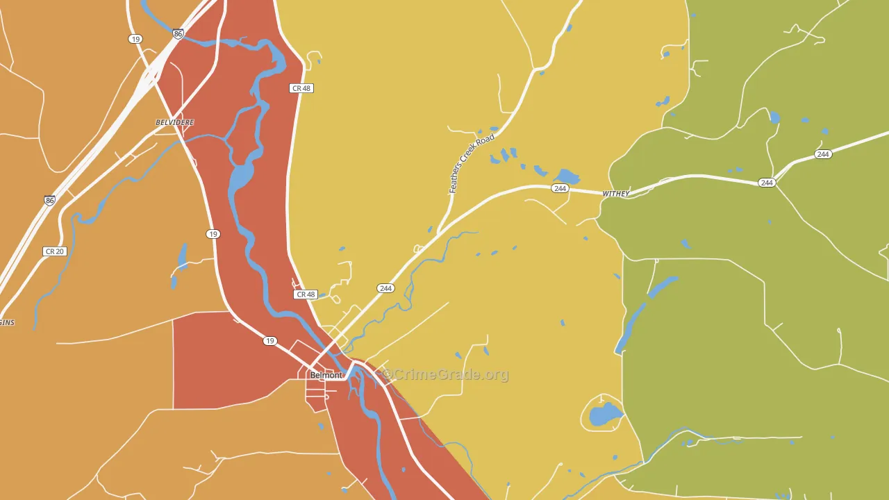 Rossburg, NY Map of Murder Rates