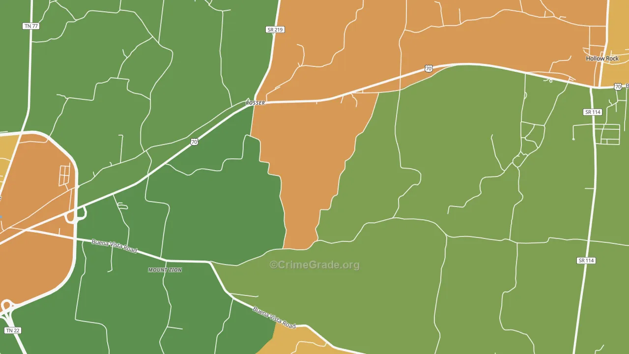 Rosser, TN Map of Murder Rates