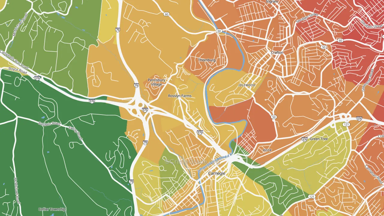 Rosslyn Farms, PA Map of Murder Rates