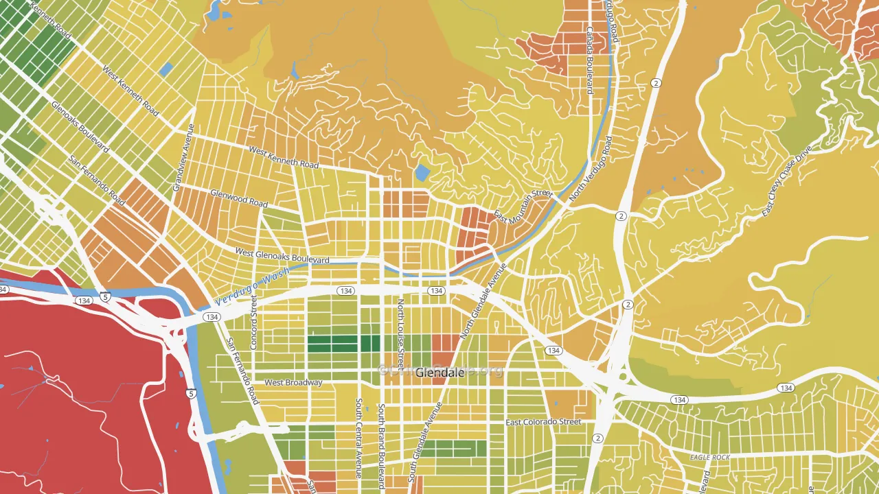 Rossmoyne, Glendale, CA Map of Murder Rates