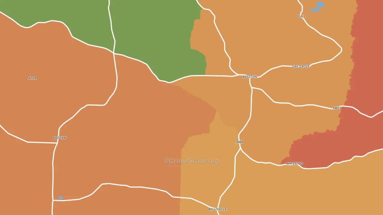 Rosston, AR Map of Murder Rates