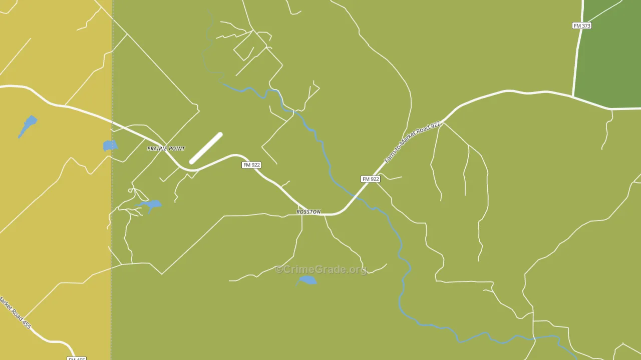 Rosston, TX Map of Murder Rates