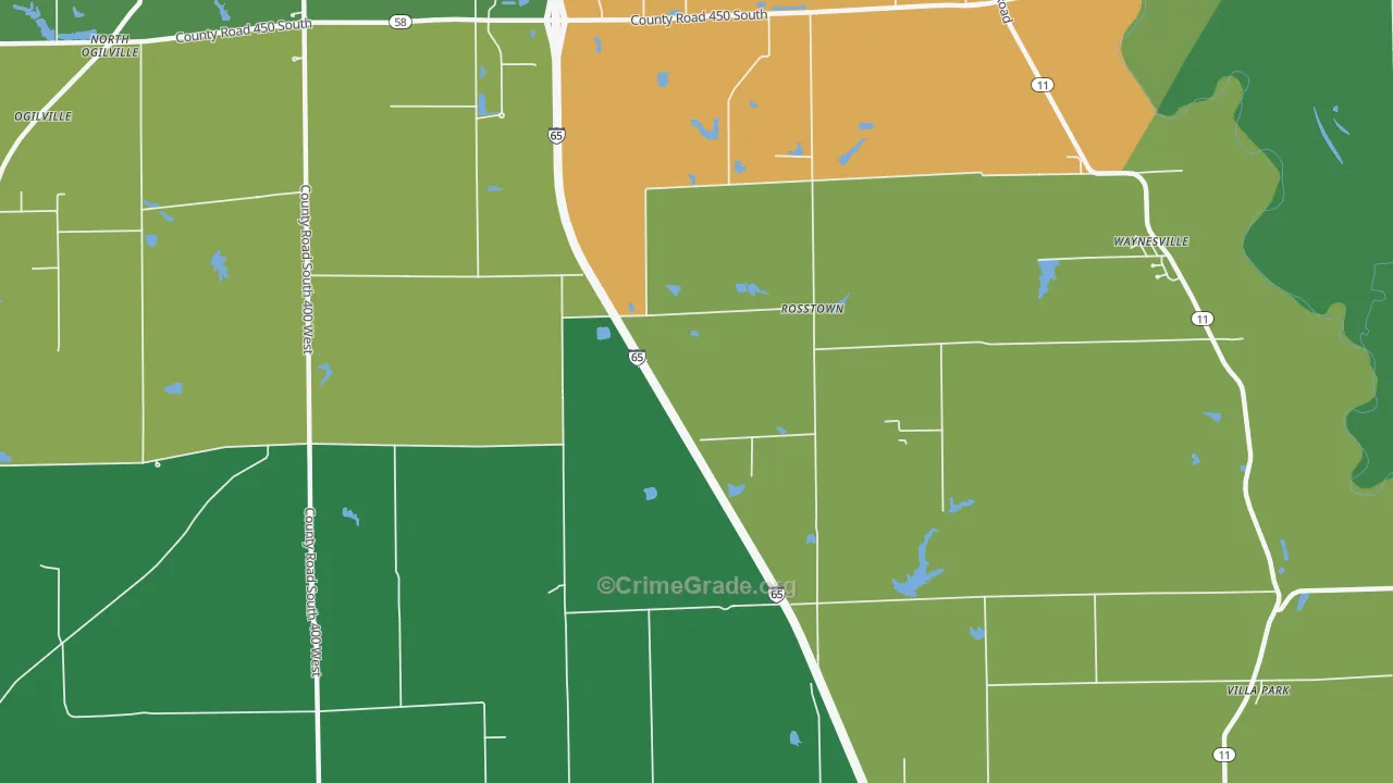 Rosstown, IN Map of Murder Rates