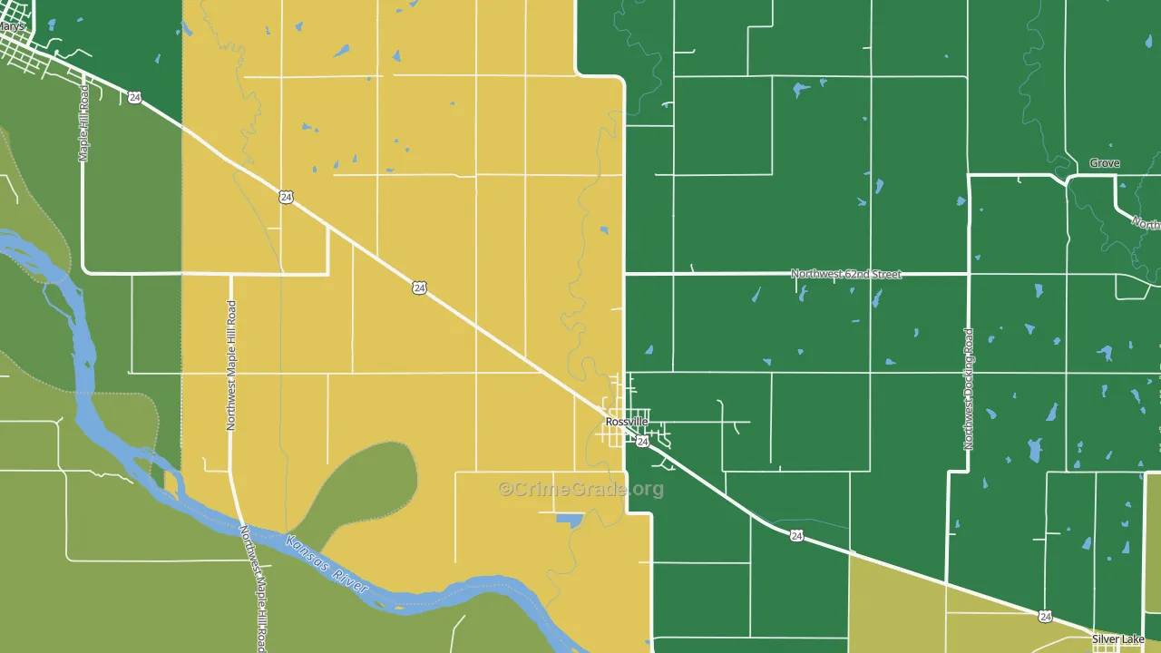 Rossville, KS Map of Murder Rates