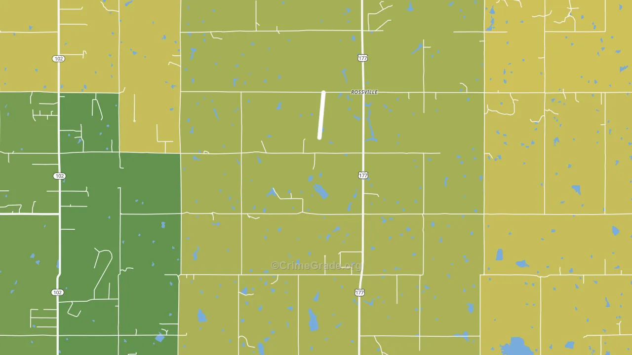 Rossville, OK Map of Murder Rates