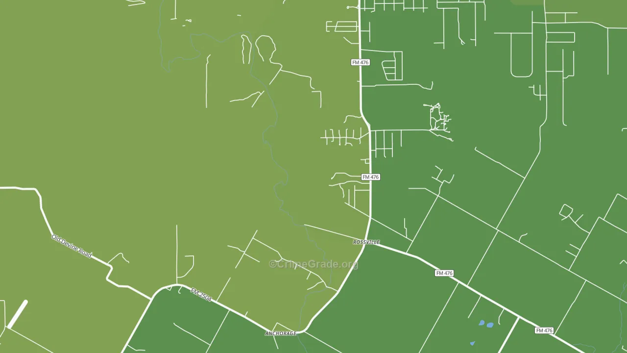 Rossville, TX Map of Murder Rates