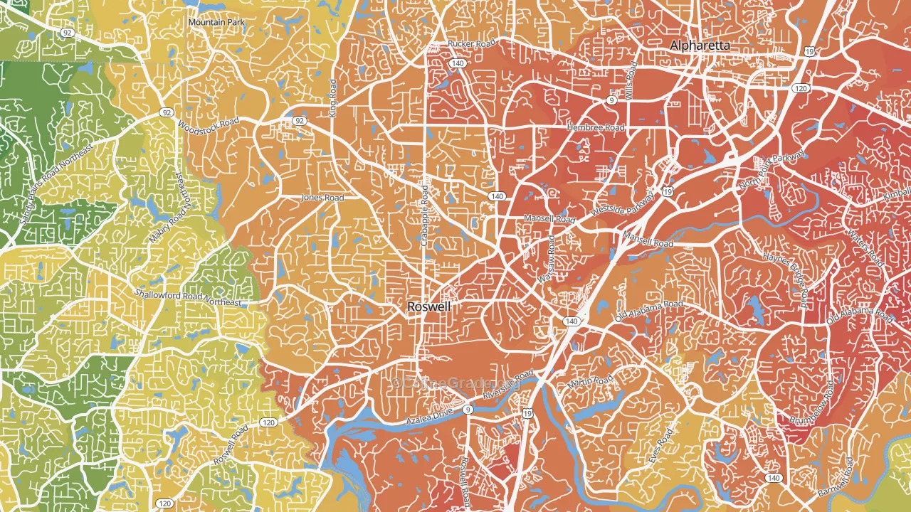 Roswell, GA Map of Murder Rates
