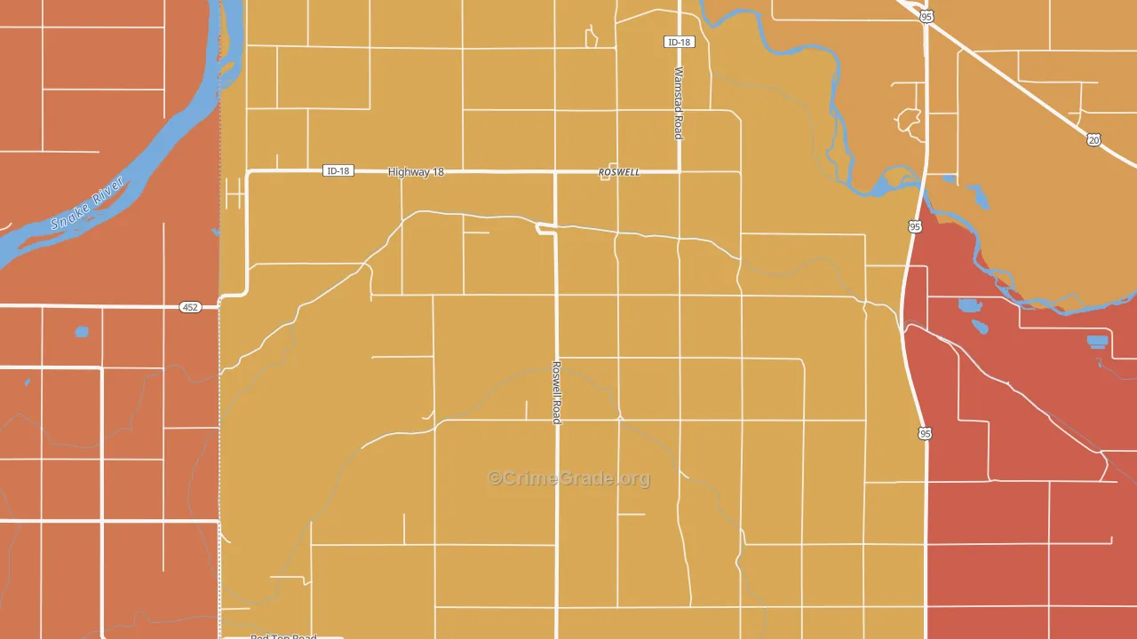 Roswell, ID Map of Murder Rates