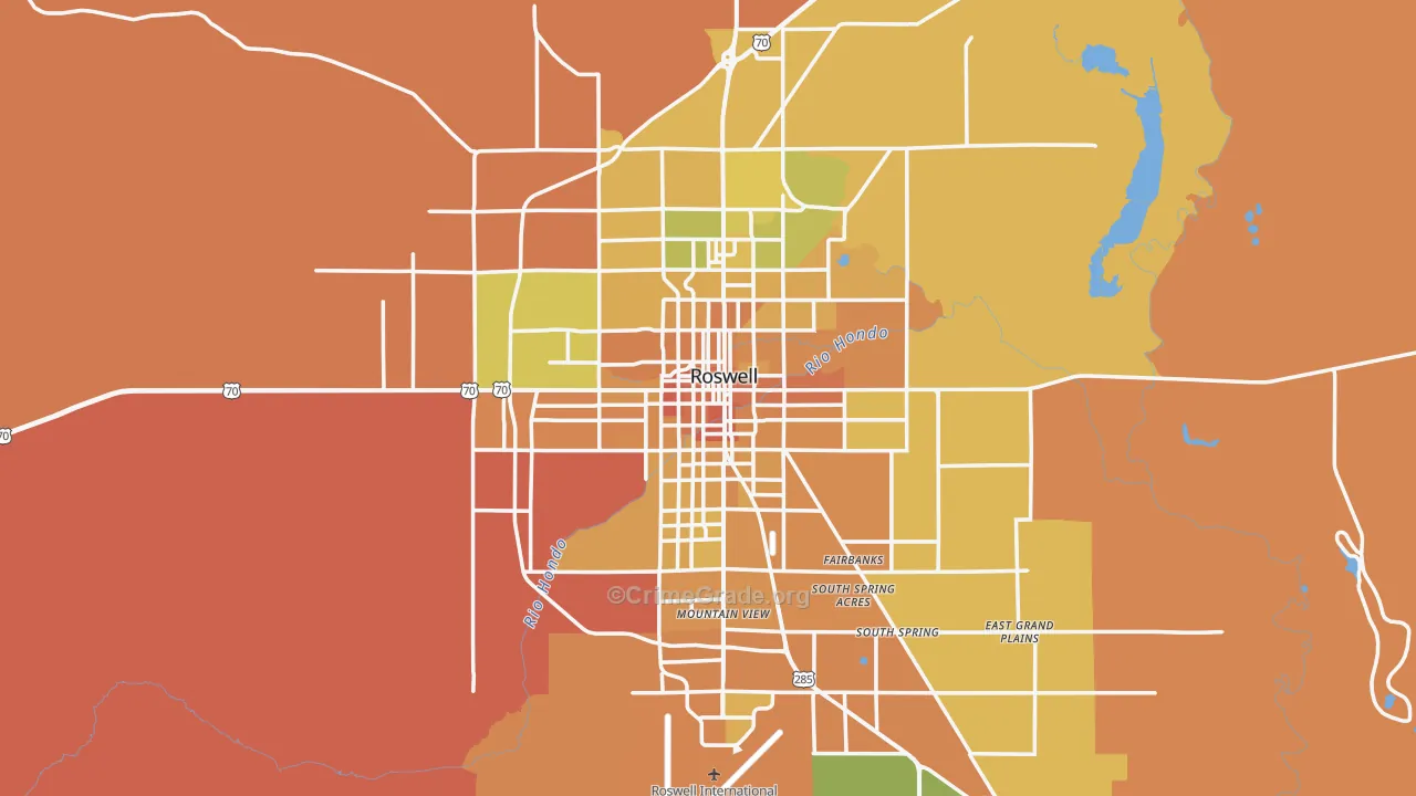 Roswell, NM Map of Murder Rates